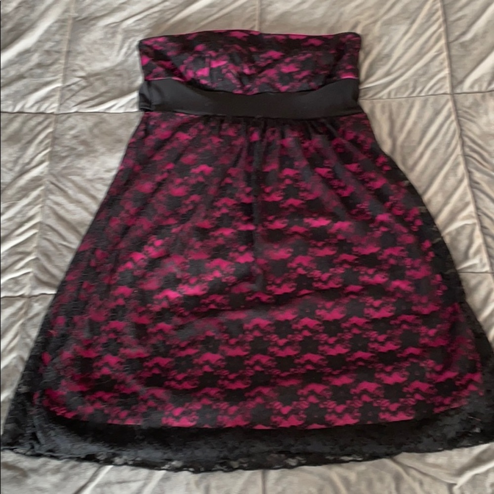 Black crochet dress